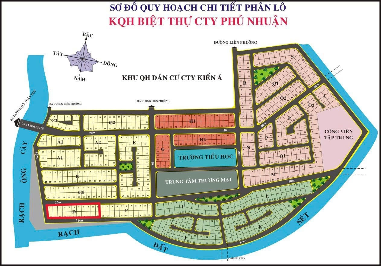 Chuyển Nhượng Lô Biệt Thự khu D hướng Sông KDC Phú Nhuận Phước Long B quận 9 giá rẻ