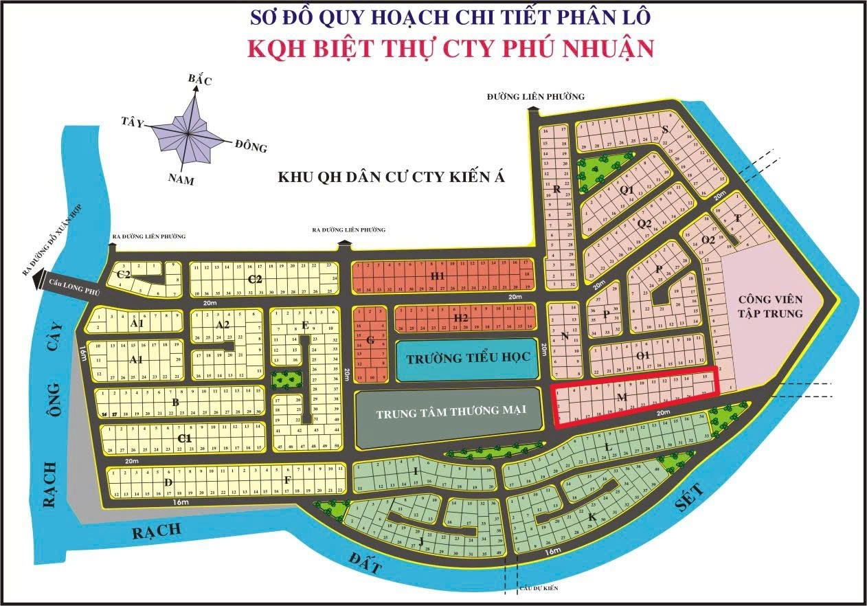 Chuyển Nhượng KDC Phú Nhuận Quận 9 lô biệt thự M 382 m2