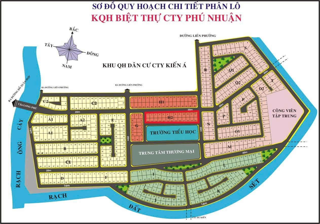 Chuyển Nhượng KDC Phú Nhuận Quận 9 lô H đối diện trường học đường 20 mét